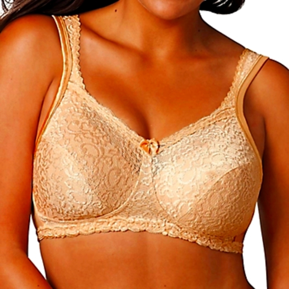 Playtex 18 Hour Airform Comfort Lace Wirefree Bra 4088sz 38b Brown Pre-Owned